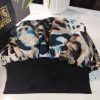 Double Layered Blue Animal Print Bonnet