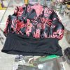 Floral Black and Red Single Layered
