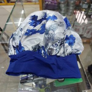 Floral Royal Blue and White Single Layered L.